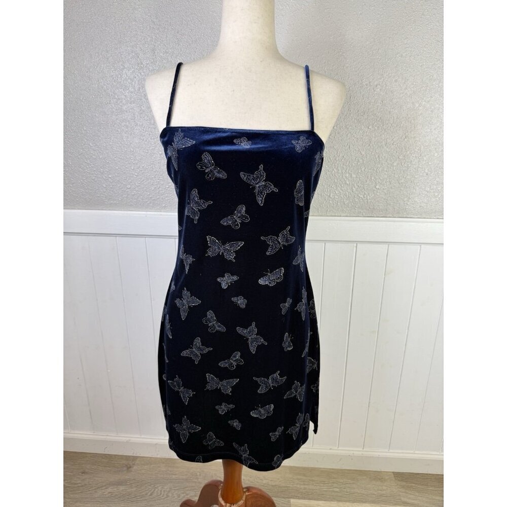 Vtg Y2K Butterfly Dress Fits M Velvet Whimsigoth Fairy Witchy Mystical Festival
